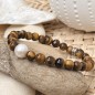 Bracelet Homme Perle d'Eau Douce - Oeil de Tigre