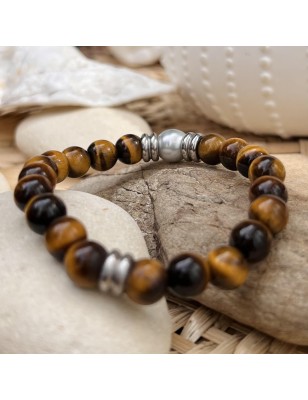oeil de tigre bracelet perles de culture de Tahiti prix