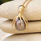 Octopus - Pink Tahitian Pearl 18K Gold Pendant