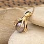 Octopus - Pink Tahitian Pearl 18K Gold Pendant