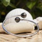 Jonc - Tahitian Pearl Bangle - Rhodium Silver - 11/12mm