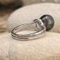 Doha - Tahitian Pearl Ring - Rhodium Silver