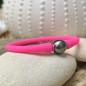 Braccialetto per bambini con perla di Tahiti - Gomma rosa