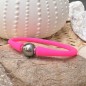Pulsera de bebé con perla de Tahití - Caucho rosa