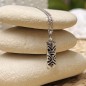 Tiki-Liebesanhänger – Rhodiniertes Silber – Schwarzer Achat