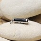 Tiki-Liebesanhänger – Rhodiniertes Silber – Schwarzer Achat