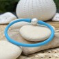 Pulsera de perlas de agua dulce para hombre - Caucho azul