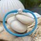 White freshwater pearl blue bracelet