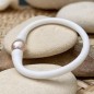 Bracciale per bambini con perla d'acqua dolce rosa - Gomma bianca