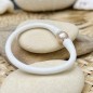 Pulsera infantil con perla de agua dulce rosa - Caucho blanco