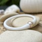 Bracciale per bambini con perla d'acqua dolce rosa - Gomma bianca