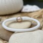 Bracciale per bambini con perla d'acqua dolce rosa - Gomma bianca