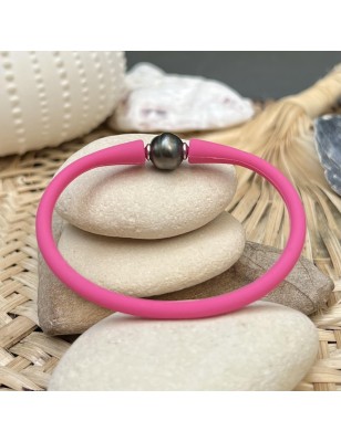 Pulsera de rosa con perla negra de Tahití