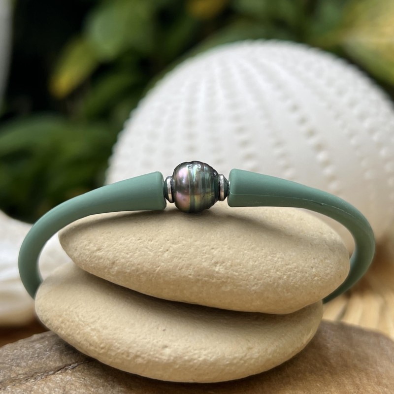 Blue Pink Tahitian Pearl Bracelet - 8.96mm