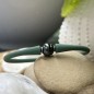 Eggplant Blue Tahitian Pearl Bracelet - Khaki Rubber
