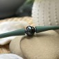 Eggplant Blue Tahitian Pearl Bracelet - Khaki Rubber