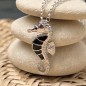 Tūpā - Seahorse Pendant - Black Enamel - Rhodium Silver
