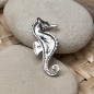Tūpā - Seahorse Pendant - Black Enamel - Rhodium Silver