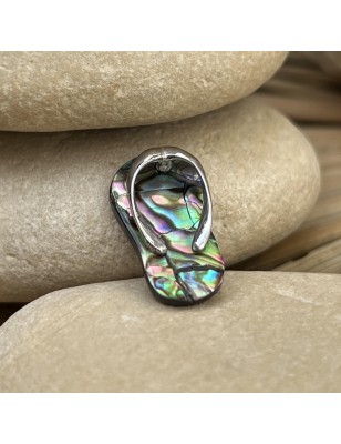 Abalone Savannah Pendant - Rhodium Silver