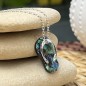 Flip-Flops Pendant - Abalone - Rhodium Sterling Silver
