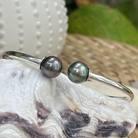 Tahitian Pearls - Silver You and Me bracelet