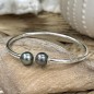 Tahitian Pearls - Silver You and Me bracelet