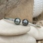 Tahitian Pearls - Silver You and Me bracelet