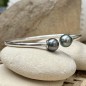 Tahitian Pearls - Silver You and Me bracelet