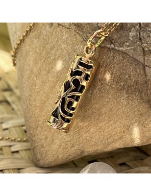 meaning tiki gold pendant price black agate - tahitian jewerly for men - tahiti jewerly