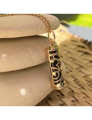 meaning tiki gold pendant price black agate - tahitian jewerly for men - tahiti jewerly