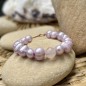 Bracciale per bambini con perle d'acqua e quarzo rosa