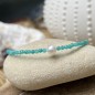 Pulsera de amazonita y perlas de agua dulce