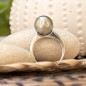 Anillo de perla de Tahití color champán de 11,41 mm