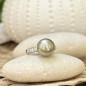 Champagne 11,41mm Tahitian Pearl sterling silver ring