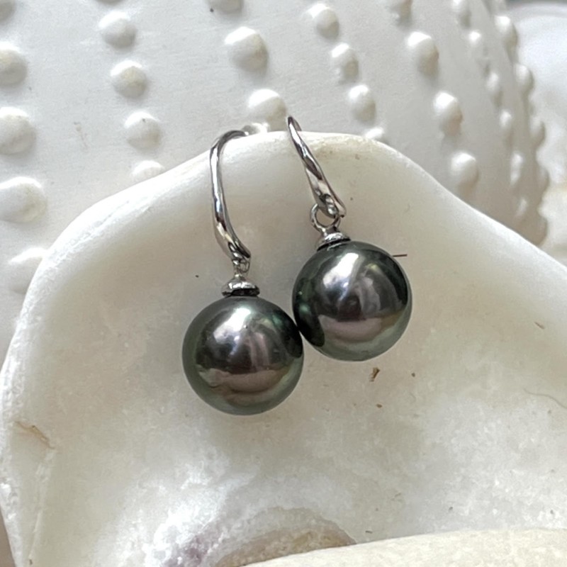 Vaiata - Boucles d'oreilles argent 925/00 perles de Tahiti