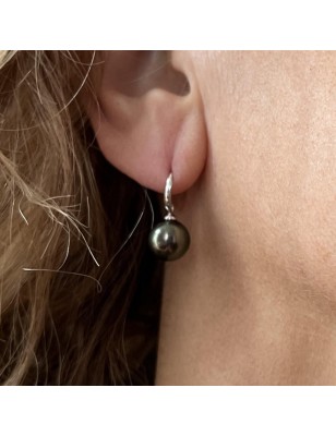 Vaiata - Orecchini in argento sterling 925 con perle di Tahiti