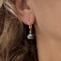 Терена - Серьги из посеребренного желтого золота с таитянским жемчугом
