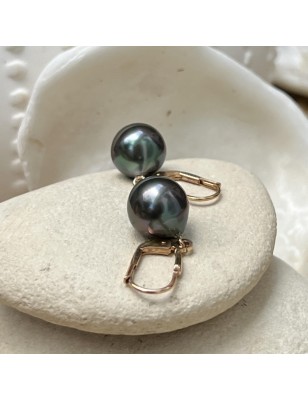 gold earrings tahitian cultured pearls price