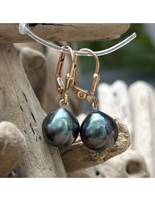 gold earrings tahitian cultured pearls price