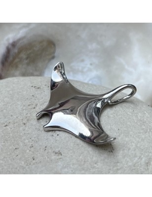 prix pendentif homme raie manta en argent massif rhodié