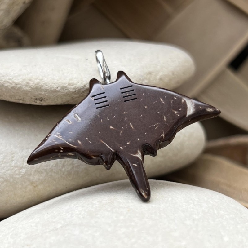 Coco sterling silver manta ray pendant