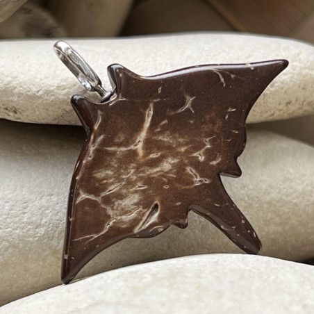 Mantarochen-Anhänger aus 925er Sterlingsilber und Kokosnuss