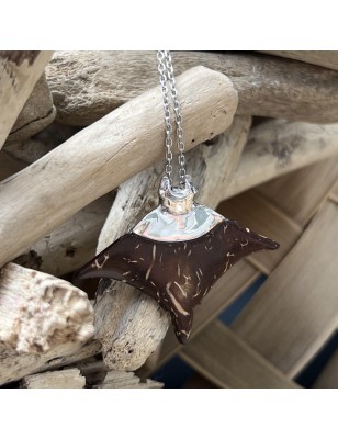 manta ray coconut men's pendant price - tahitian jewerly for men - tahiti jewerly