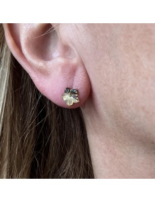 Boucles d'Oreilles Fleur en Nacre de Tahiti - Argent rhodié