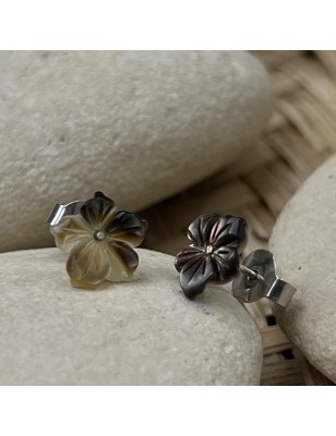 fleur tahiti boucles d'oreilles nacre de perle de tahiti prix