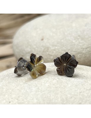 fleur tahiti boucles d'oreilles nacre de perle de tahiti prix