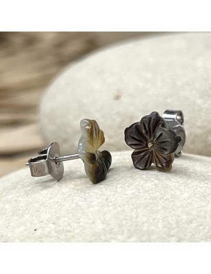 fleur tahiti boucles d'oreilles nacre de perle de tahiti prix