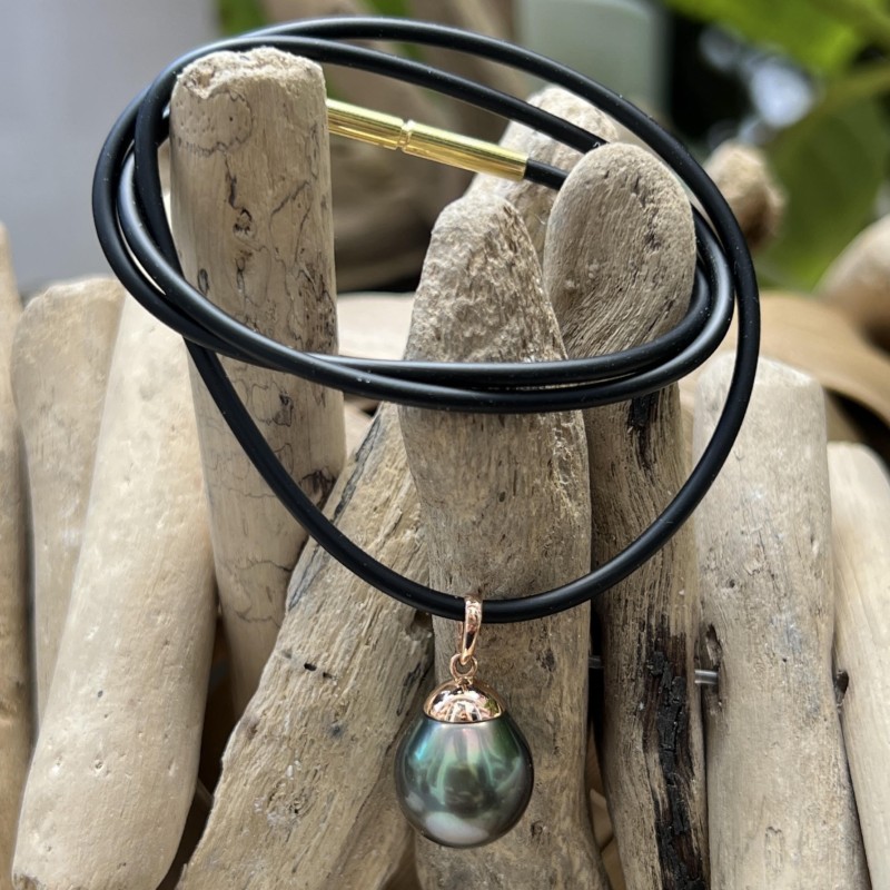 Papara - Big Tahitian Pearl Necklace - 18k Gold