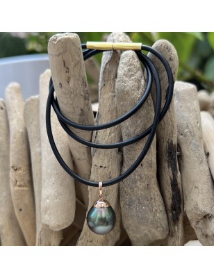 price big tahitian pearl men necklace - 11mm - 12mm - perla Tahiti