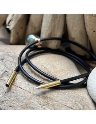 price big tahitian pearl men necklace - 11mm - 12mm - perla Tahiti